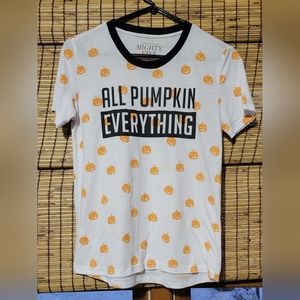 Women's mighty fine pumpkin shirt large